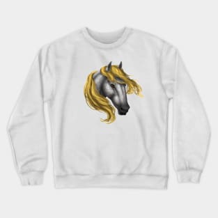 Horse Head - Dapple Yellow Mane Crewneck Sweatshirt